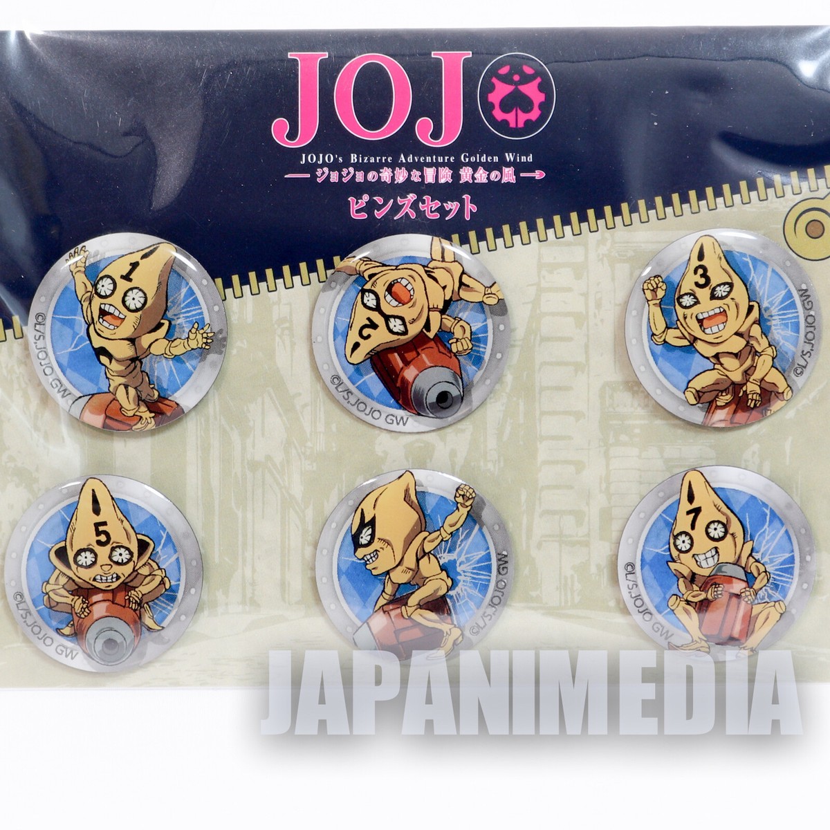 JoJo's Bizarre Adventure Guido Mista Sex Pistols Pins 6pc Set
