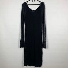 Dolce Gabbana Designer Bodycon Sheer Dress Transperent Maxi Woman Black size M