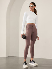 Athleta S SMALL Rainier High Rise Cargo Legging, Smoky Rose Winter Running NWT