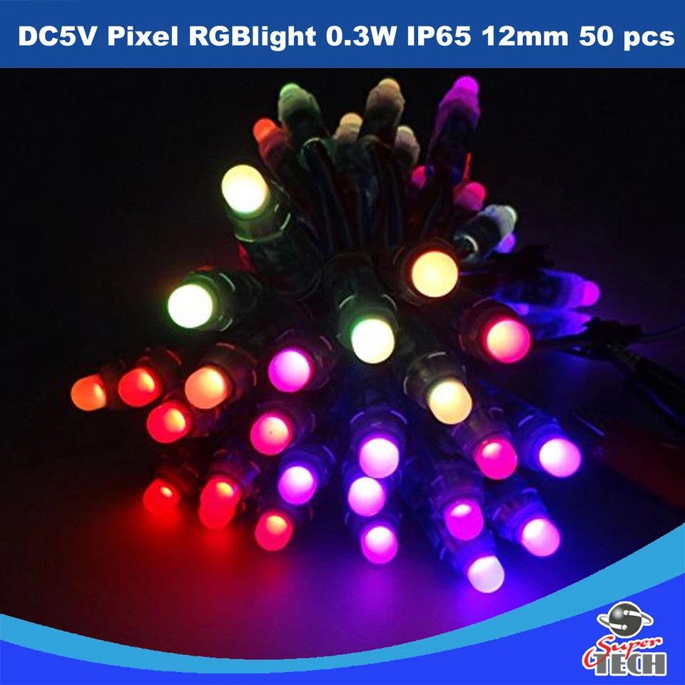50PCS DC5V WS2811 Pixel Light RGB 0.3W IP65 12mm Christmas/xmas Decoration light - Image 3 of 4