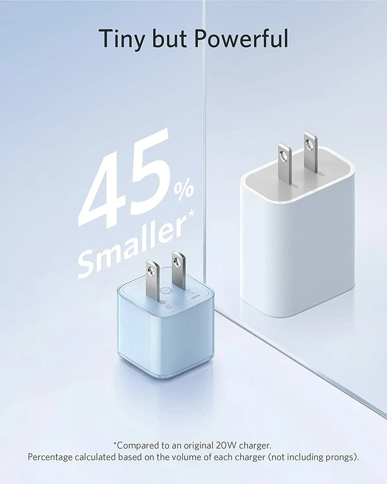 Cargador Anker Nano Pro 20W USB C PIQ 3.0 Carga Rápida para iPhone 14 13 iPad Pro Foto 2 de 4