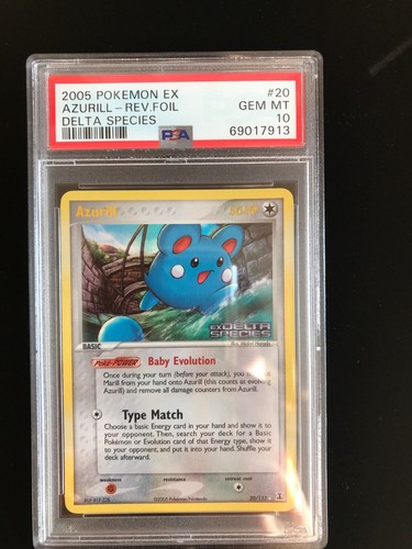PSA 10 Azurill Reverse Foil Holo Pokemon Ex Delta Species 20/113 2005 English