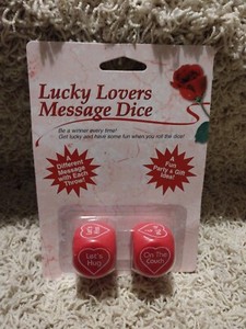 NIB NEW LUCKY LOVERS MESSAGE DICE - VALENTINE'S DAY GIFT, ROMANCE GAME
