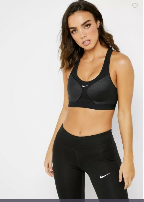 NIKE WOMENS DRI-FIT MOTION ADAPT HIGH SUPPORT TRAINING BRA BLACK