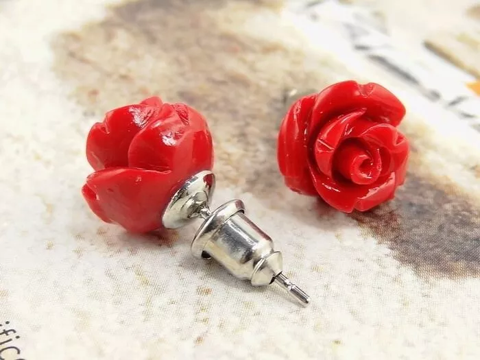 Dark 2024 red earrings