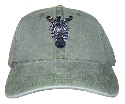 Zebra Embroidered Cotton Cap NEW