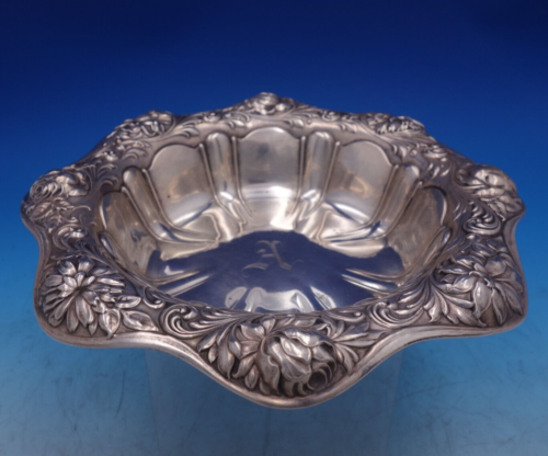 Floral by Gorham Sterling Silver Fruit Bowl Marked #2896 1 3/4" x 9 1/2" (#7280) - Picture 1 of 10