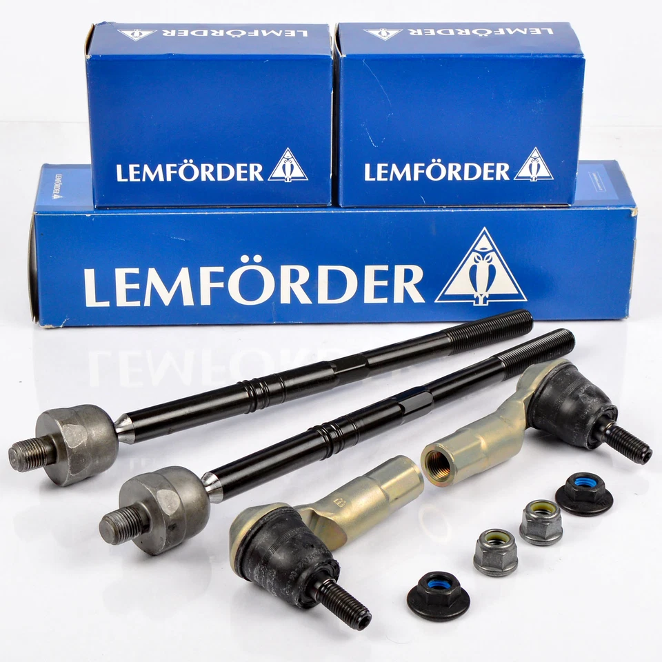 2x LEMFÖRDER Spurstange + Spurstangenköpfe für AUDI SEAT SKODA VW