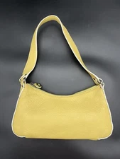 Cole Haan Leather Village Yellow Stud Zip Closure 10" x 4.5"x 1.5"