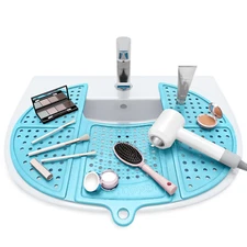 Foldable Sink Cover - Silicone Beauty Makeup Brush Cleaning Mat - Hot Tools Orga