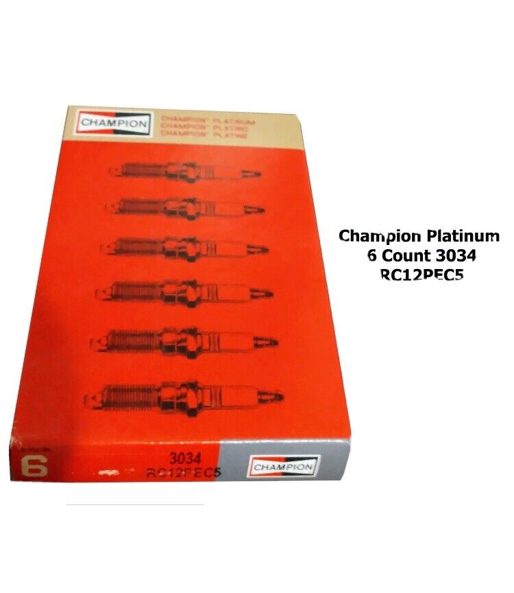 Champion 3034 RC12PEC5 Platinum Power Spark Plug Pack Of 6 