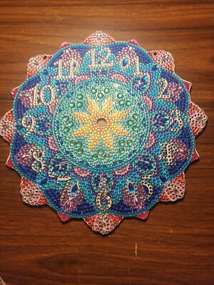 Multi Colored Fully Functional Diamond Art Clock