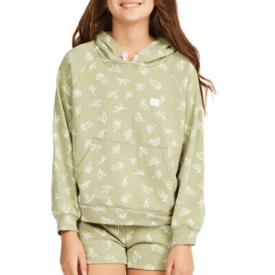 BILLABONG Girl's Pineapple Palms Pullover Hoodie sz XX-Small (04) Avocado Green