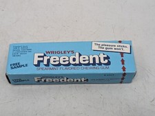 Vintage 1980's Wrigley's FREEDENT Spearmint Chewing Gum SAMPLE BOX Full Sealed