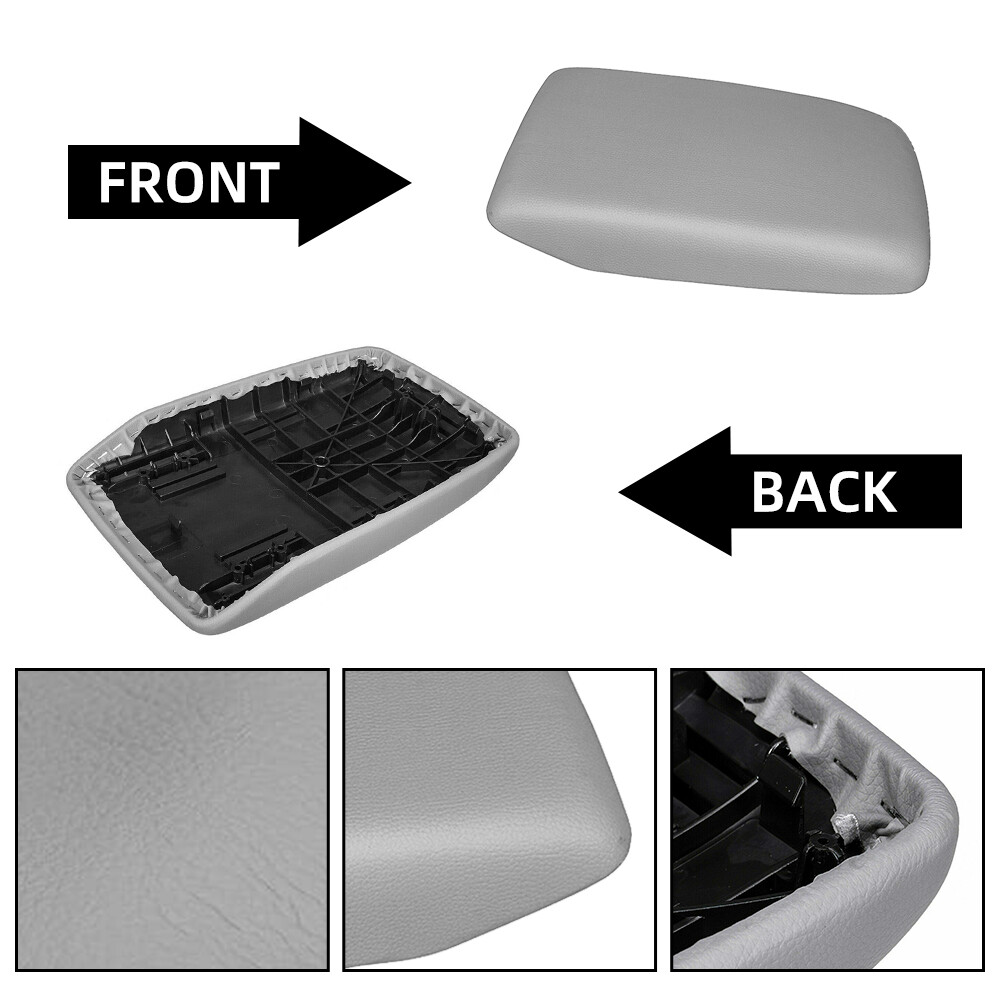 Hoypeyfiy Center Console Lid Armrest Cover For Toyota Highlander 2008-2014 - Gray Synthetic Leather With Base, Easy Installation - View #10