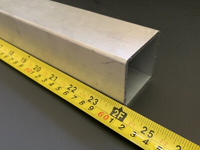24" Long 6063-T52 Aluminum Square Tube – 1.5" X 1.5" With 1/8" Wall Thickness (Pack Of 1)