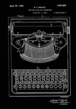 66 Typewriter black patent print A4 Vintage thumbnail