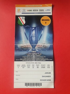 Used Ticket Poland Cup Final 2018 Legia Warszawa vs Arka Gdynia Legia Fans