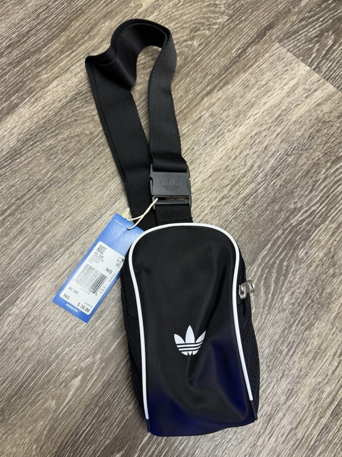 Mini Adidas Cross Bag Adidas Adicolor Small Sling Bag (Black/White)