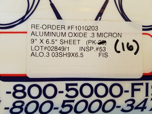 Fiber Polishing Film, Alum Oxide 3 Different Grits, 9" x 6.5" - LOT OF 51 SHEETS - Afbeelding 3 van 11