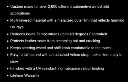 Silver Rolling Custom Sun Shade for Chevy Truck - Heat Screen Wind shield Shade - Picture 4 of 13