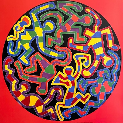 KEITH HARING ESTATE RARE 1999 LITHOGRAPH PRINT POP ART POSTER