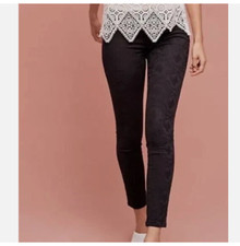 Anthropologie Pilcro the Letterpress Pants Floral Jacquard Pattern Size 27