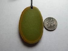 Phosphorescent Glow In The Dark Ye Ming Zhu Yeh Ming Ju Raw Slice Pendant 1 Pc