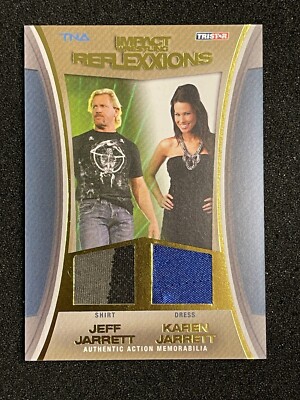 /50 GOLD TNA Wrestling Impact Reflexxions JEFF JARRETT KAREN DUAL Worn PATCH M26