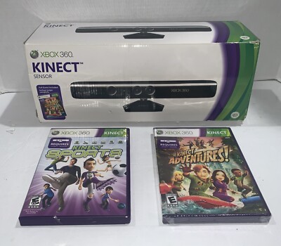 Microsoft Kinect Sensor Bar for Xbox 360 1414 with AC Power Adapter 1429