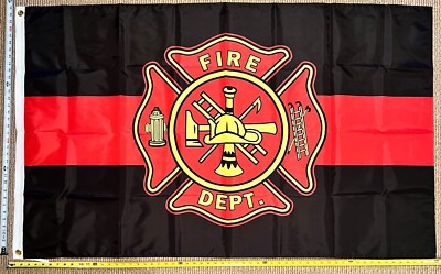 Firefighters Flag FREE SHIPPING Fire God Bless America Trump USA Sign Poster 3x5