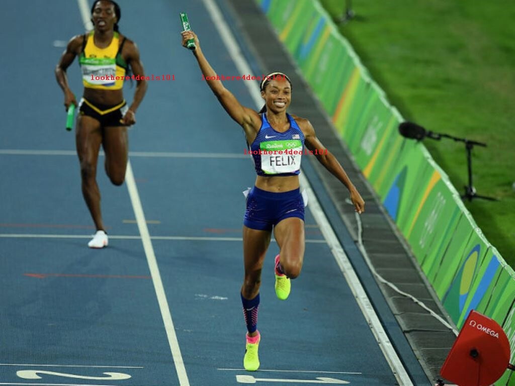 OLYMPICS 2016 Photo 5x7 Allyson Felix USA Women's 4x400m Relay Rio