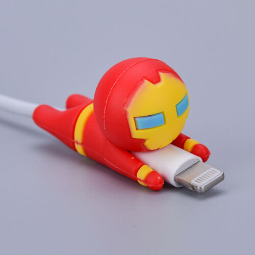 Rebelión deletrear Tentación Protector de cable cable superhéroe cable de silicona mordida  iPhone/Android Marvel/DC | eBay