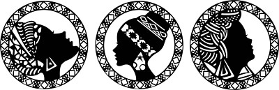 DXF SVG DWG African Tribal Girls silhouette - CNC Plasma Laser Wood Router