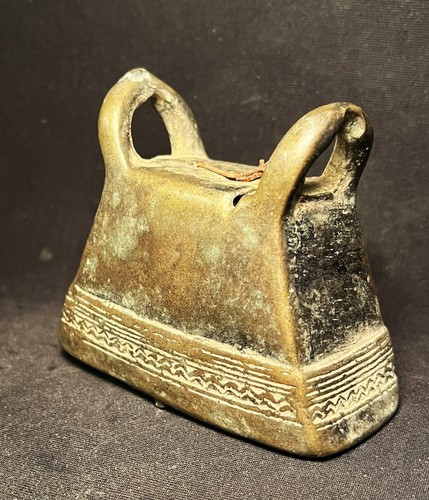 Rare Antique Asia Ancient Burma Bronze Bell Animal Cow, Buffalo - Picture 6 of 14