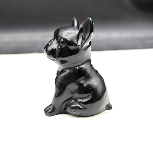 71g Cute Natural Obsidian Hand Carved French Bulldog Crystal Quartz Decoration - Picture 10 of 13