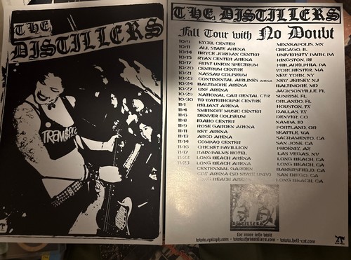 No Doubt + The Distillers 2002 Promo Poster, 8.5” x 11” / 2-sided / Punk / Alt