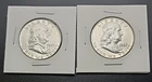 Ben Franklin Half Dollar 90% Silver, Lot of 2- 1963 & 1963-D - AU - B-115