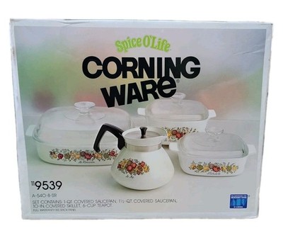 Vintage Corning Ware Spice Of Life Set 4pc 9539 New Old Stock