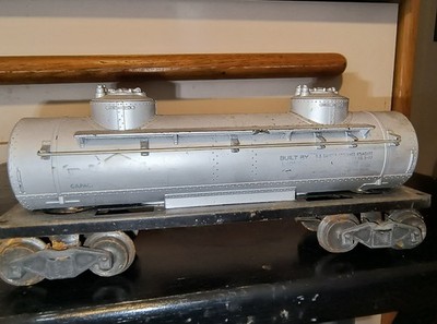 LIONEL 6465 O/027 Postwar SUNOCO Silver 2-Dome TANK CAR 