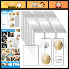 200 Pack Double Pocket Coin Flips 2x2 Clear Plastic Sleeves for Coins  Jewelry