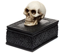Celtic Design Skull Resin Trinket Storage Box Skeleton Gothic