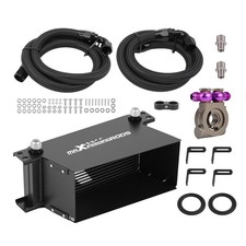 Neu 16 Reihen Ölkühler Kit Universal Aluminium AN10 Thermostat 73-83°C Sandwich