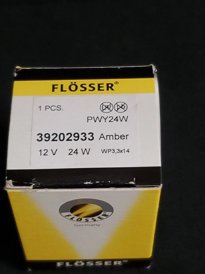 Lámpara de repuesto de luz de señal de giro frontal Flosser PWY24W 12174NA 24W de 24 W OEM Foto 3 de 4