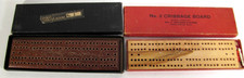 Vintage Drueke No. 1 and No. 2 Small Wood Cribbage Boards with Original Boxes