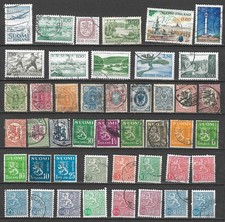 FINLANDE : Lot de 45 timbres oblitérés différents