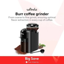 Wancle Electric Burr Coffee Grinder Adjustable Burr Mill Conical Coffee Bean