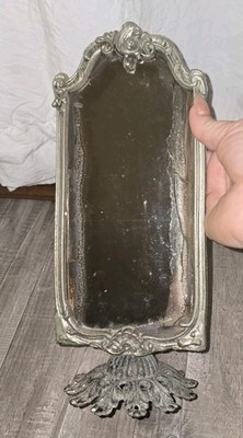 Vintage Silver/Metal Dressing table mirror vanity make-up mirror Standing 