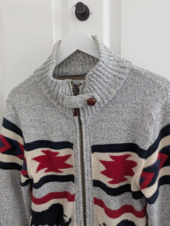 Superdry Chunky Knit Cardigan Aztec Nordic Size Medium  - Image 4 of 4