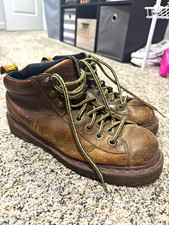 Vintage 90 s rare Dr. Martens Brown Leather Boots Made in England US8